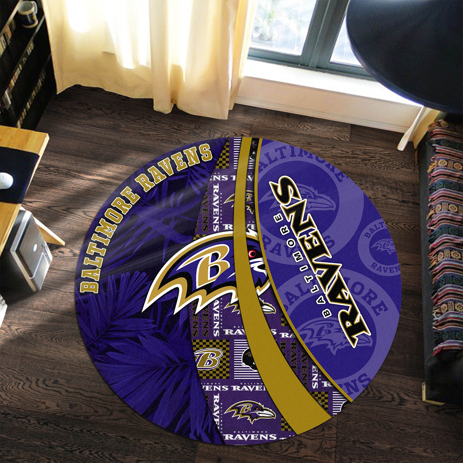 Sportswearmerch Baltimore Ravens NFL Round Rug For Fan