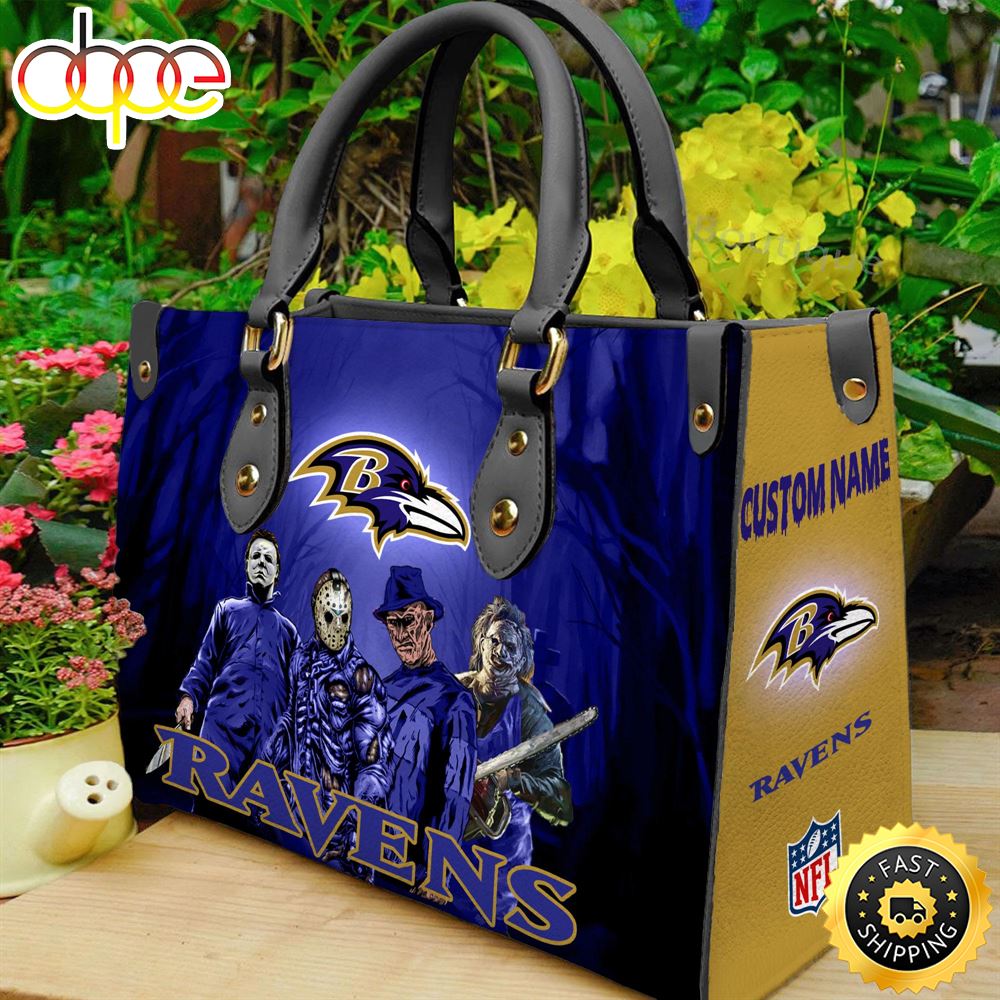Sportswearmerch Baltimore Ravens NFL Women Leather Hand Bag For Fan