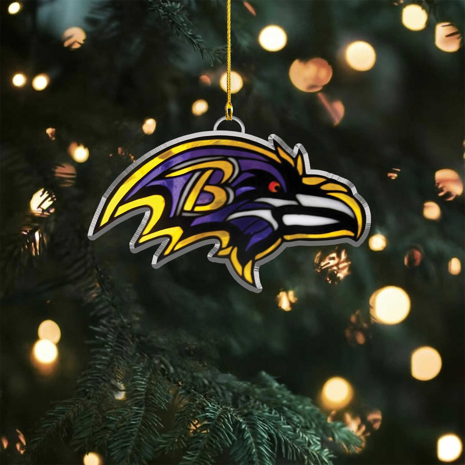 Sportswearmerch Baltimore Ravens NFL x Christmas Acrylic Ornament Gift For Fans