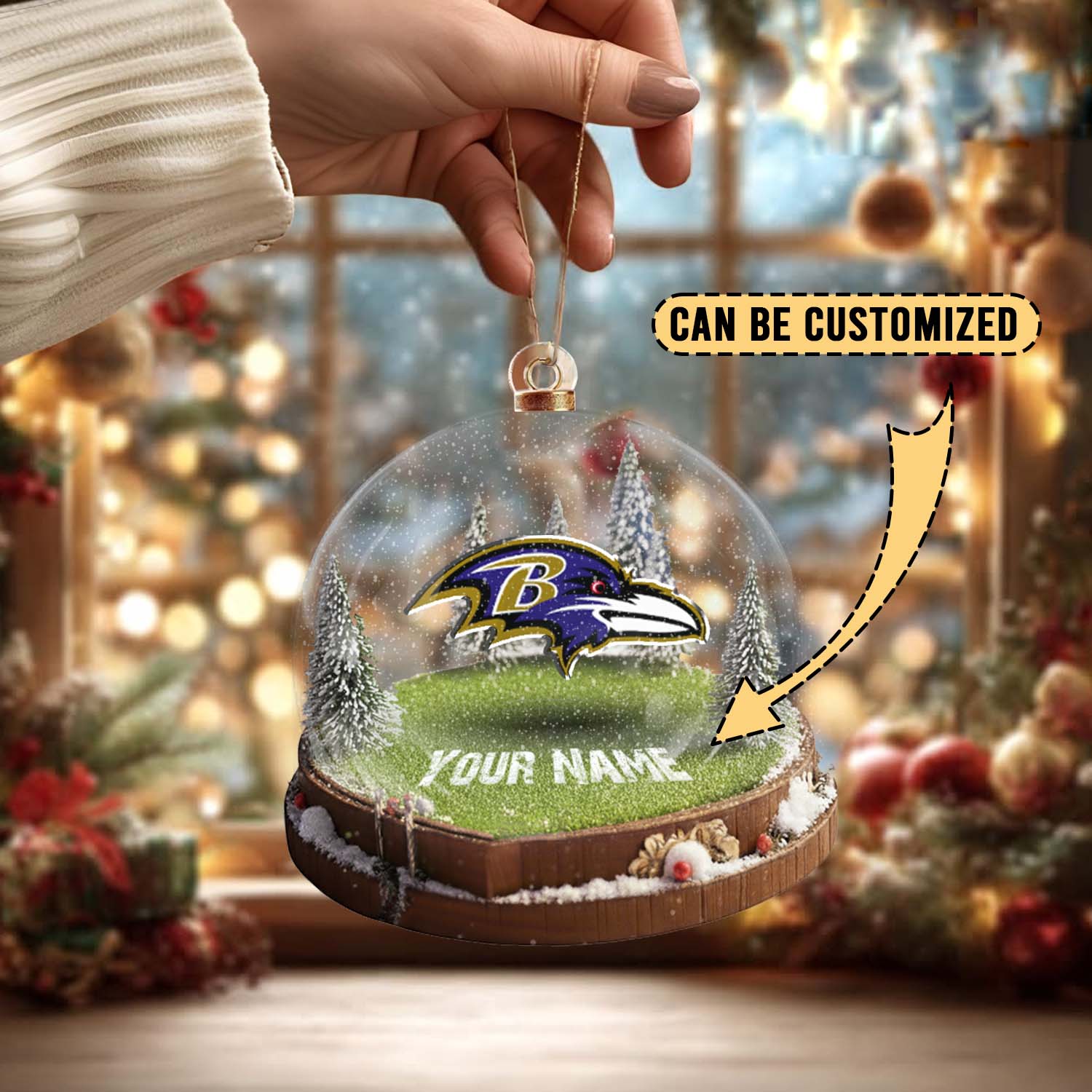Sportswearmerch Baltimore Ravens NFL x Christmas Acrylic Ornament Gift For Fans