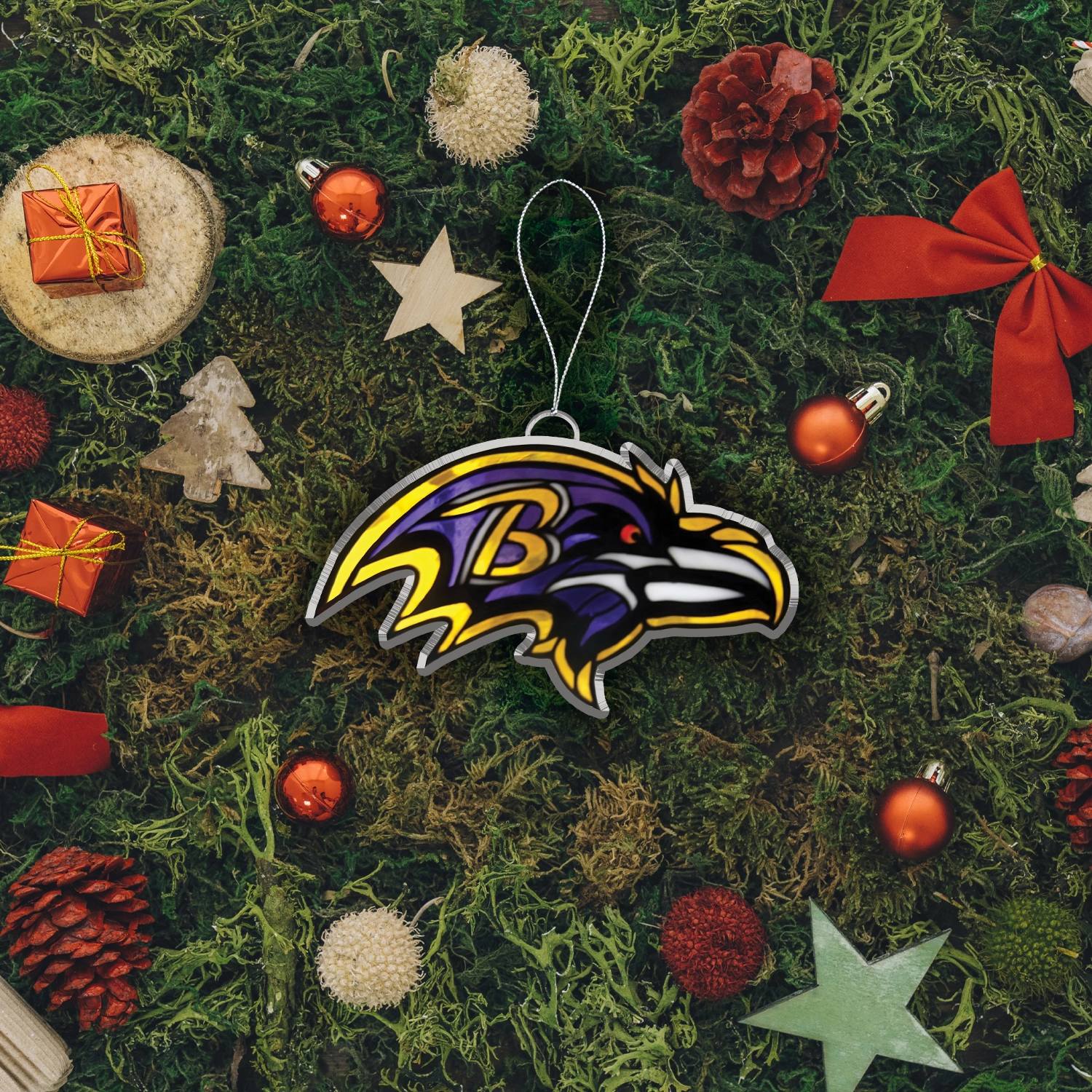 Sportswearmerch Baltimore Ravens NFL x Christmas Acrylic Ornament Gift For Fans