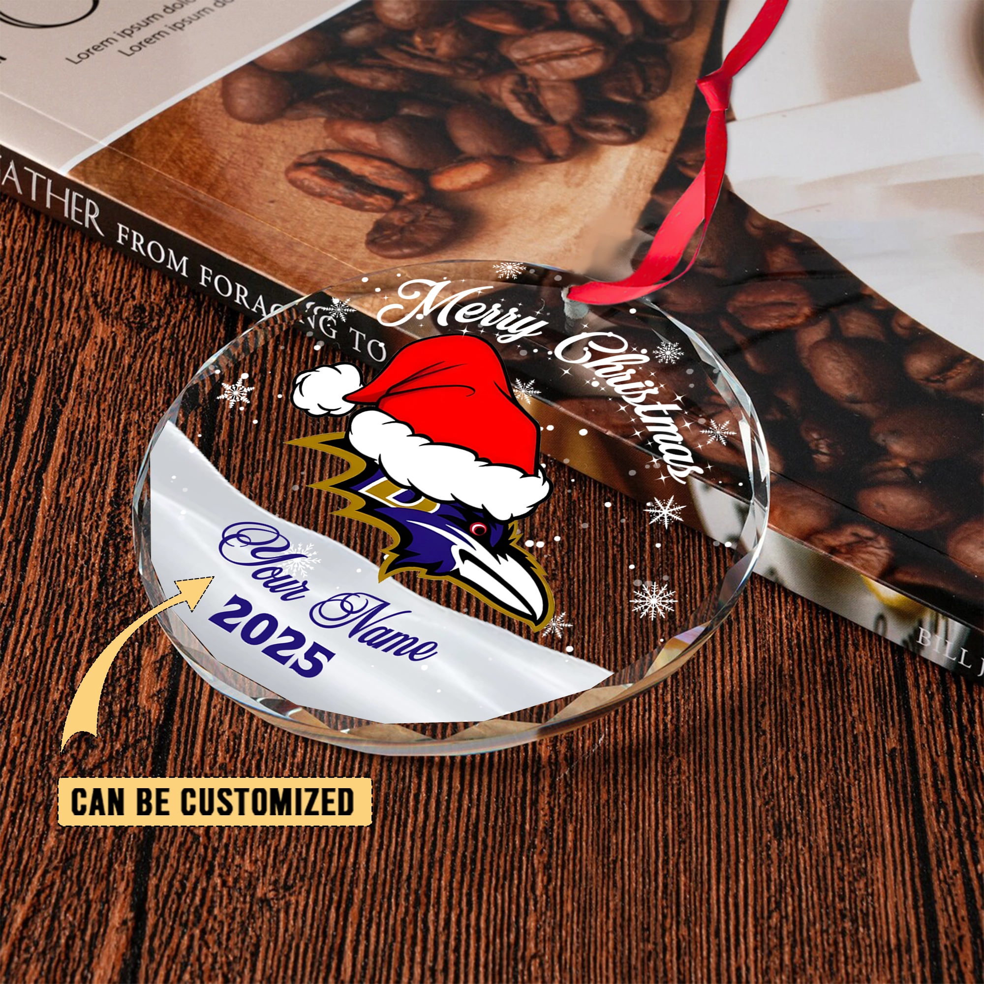 Sportswearmerch Baltimore Ravens NFL x Christmas Glass Ornament Gift For Fan