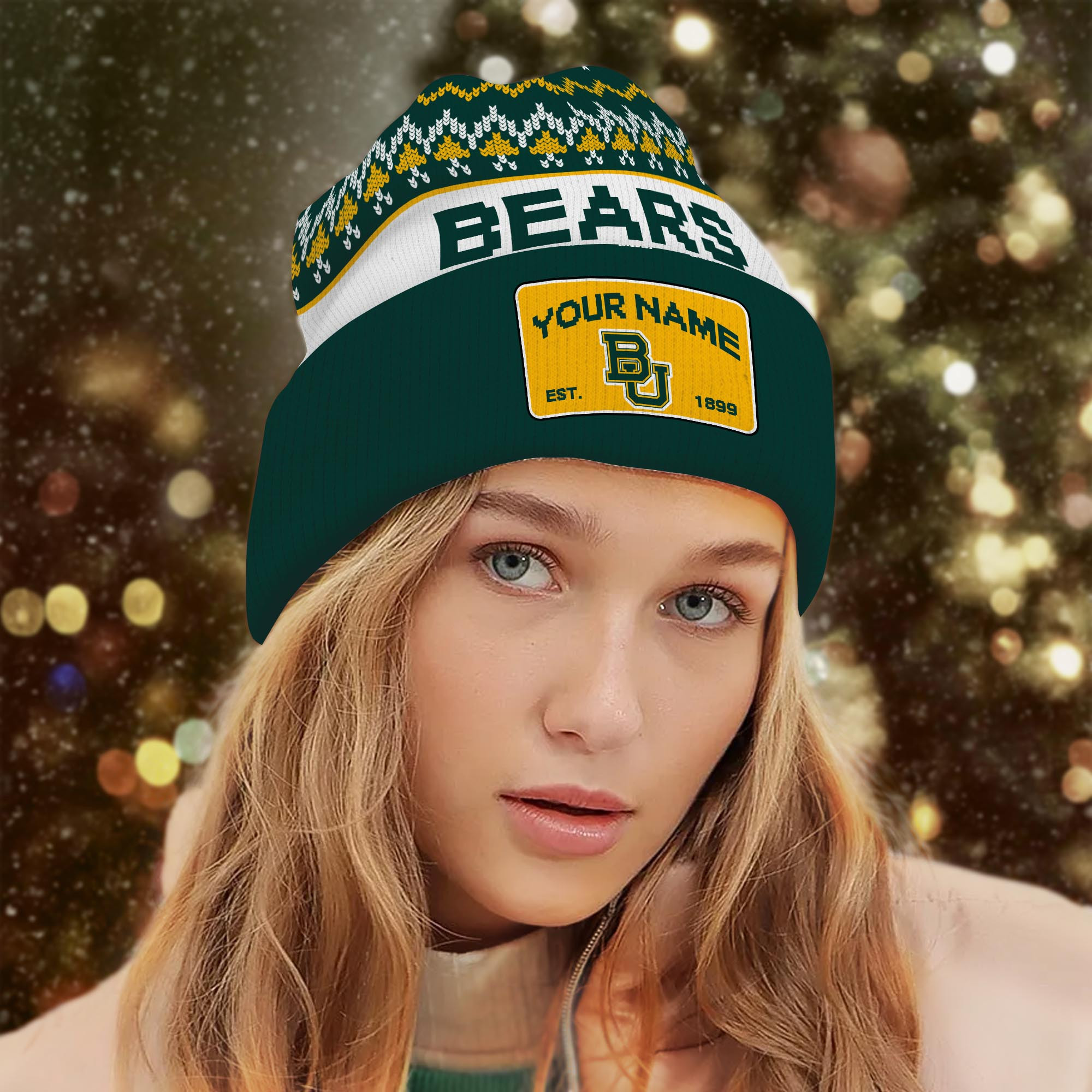 Sportswearmerch Baylor Bears NCAA Christmas Beanie Hat For Fan