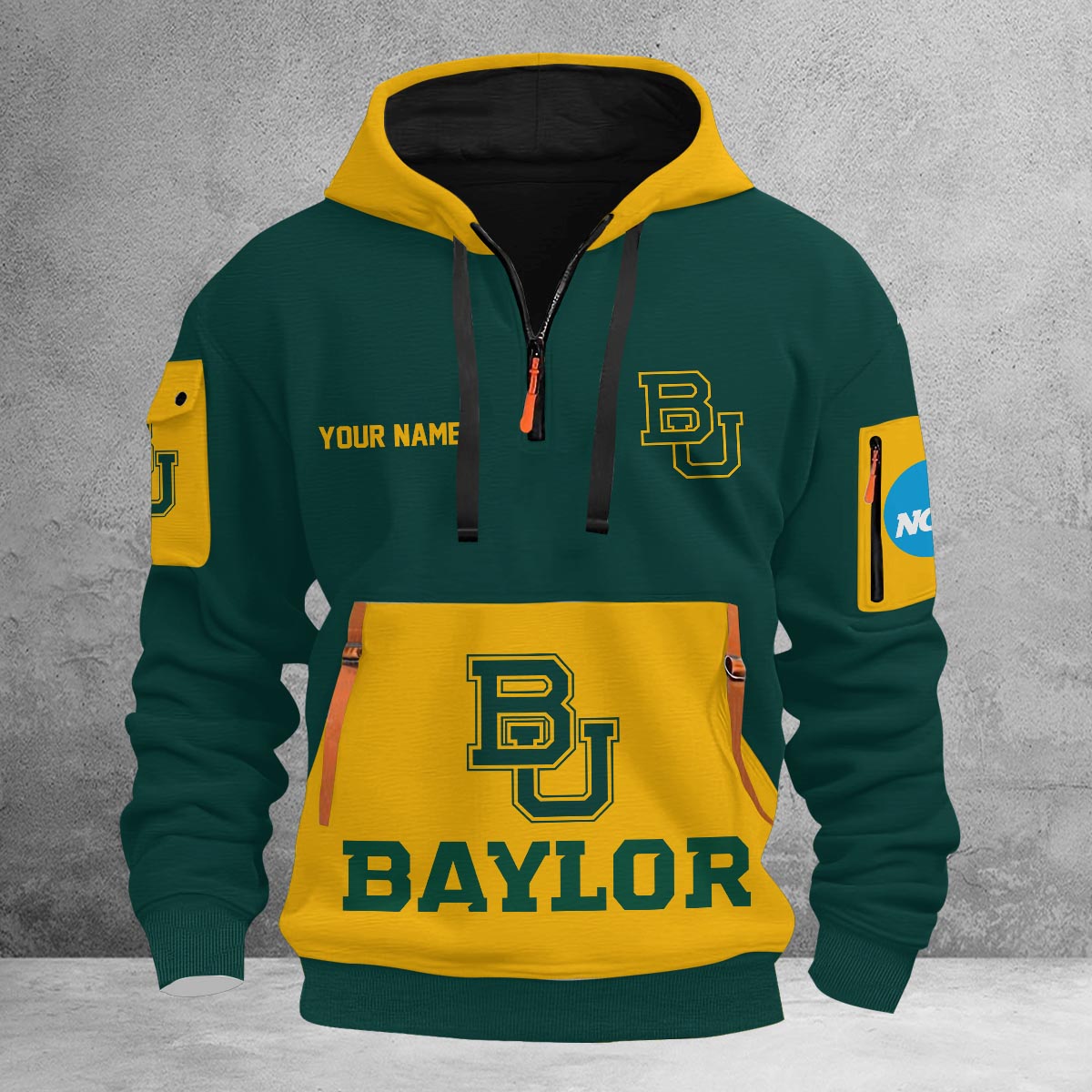 Sportswearmerch Baylor Bears NCAA Half Zip Hoodie Personalized For Fan