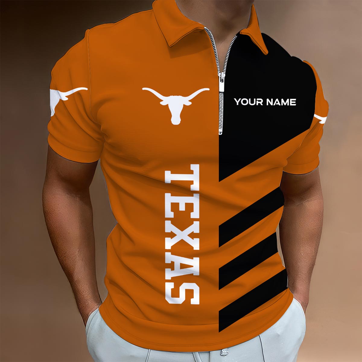 Sportswearmerch Baylor Bears NCAA Lapel Zip Polo Shirt For Fan