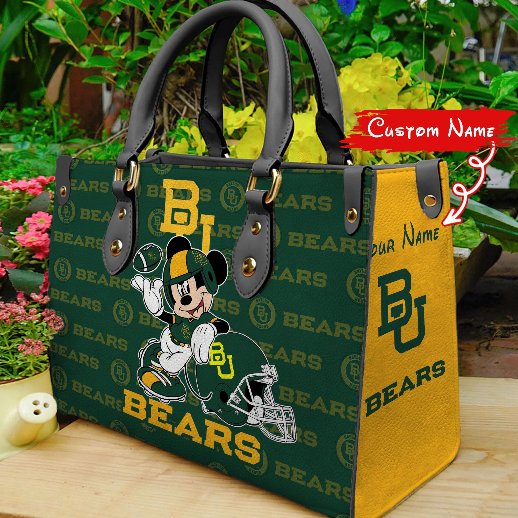 Sportswearmerch Baylor Bears NCAA x Mickey Women Leather Handbag For Fan