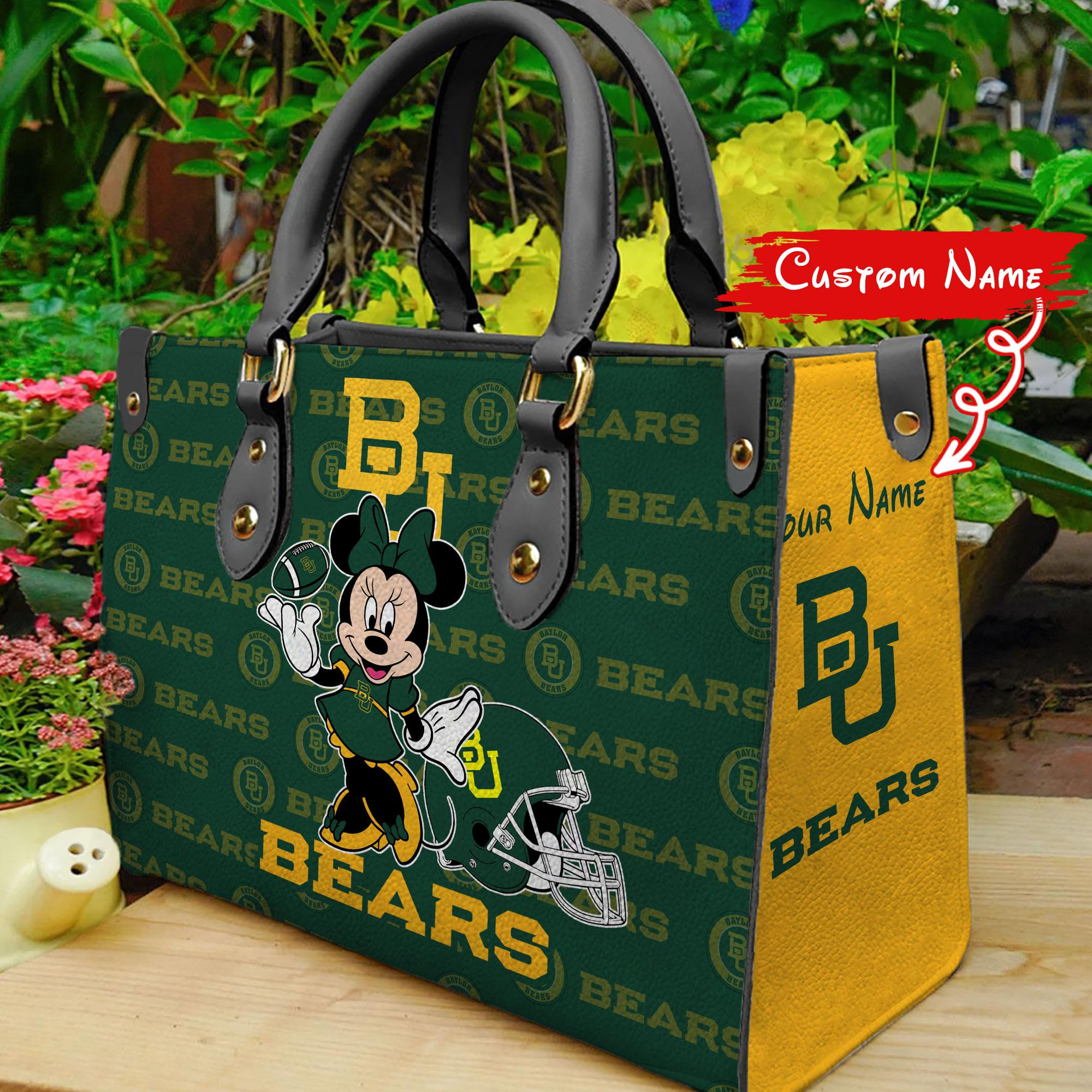 Sportswearmerch Baylor Bears NCAA x Minnie Women Leather Handbag For Fan