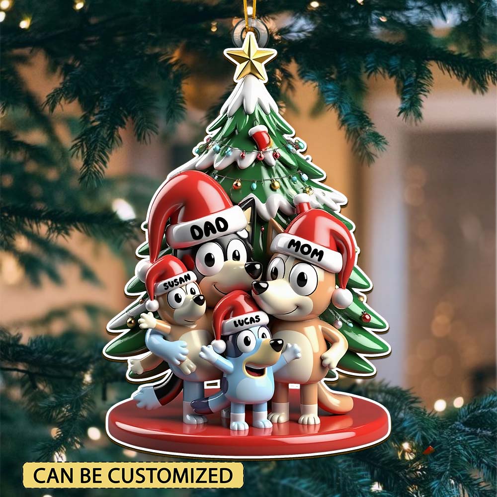Sportswearmerch Bluey x Christmas Acrylic Ornament Gift For Fan