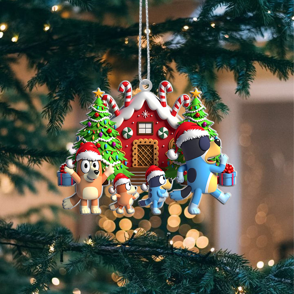 Sportswearmerch Bluey x Christmas Acrylic Ornament Gift For Fans