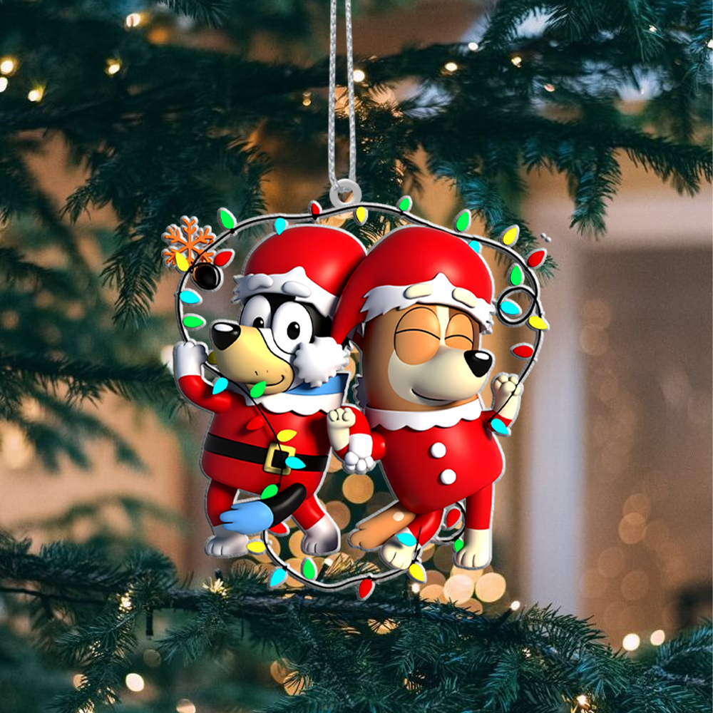 Sportswearmerch Bluey x Christmas Acrylic Ornament Gift For Fans