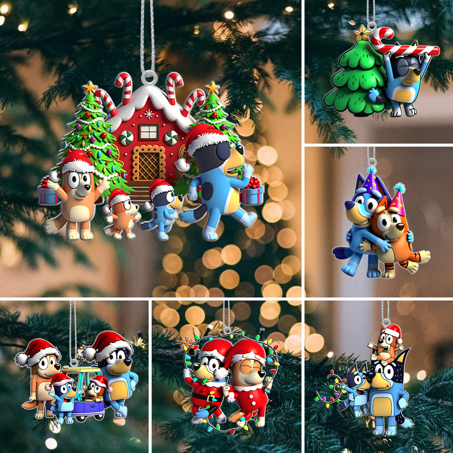 Sportswearmerch Bluey x Christmas Acrylic Ornament Gift For Fans