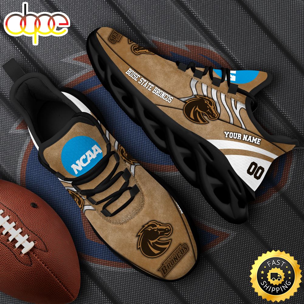 Sportswearmerch Boise State Broncos NCAA Black Max Soul Shoes Sneakers For Men And Women