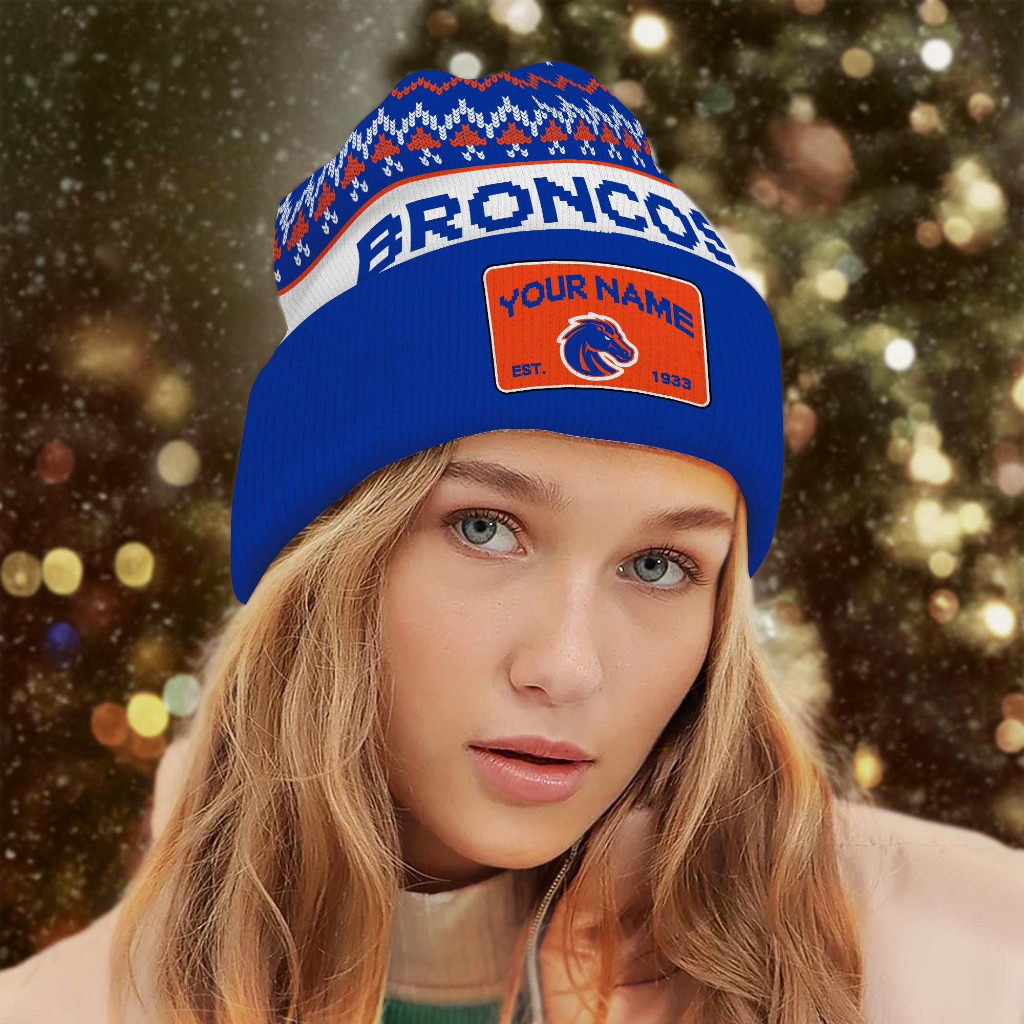 Sportswearmerch Boise State Broncos NCAA Christmas Beanie Hat For Fan