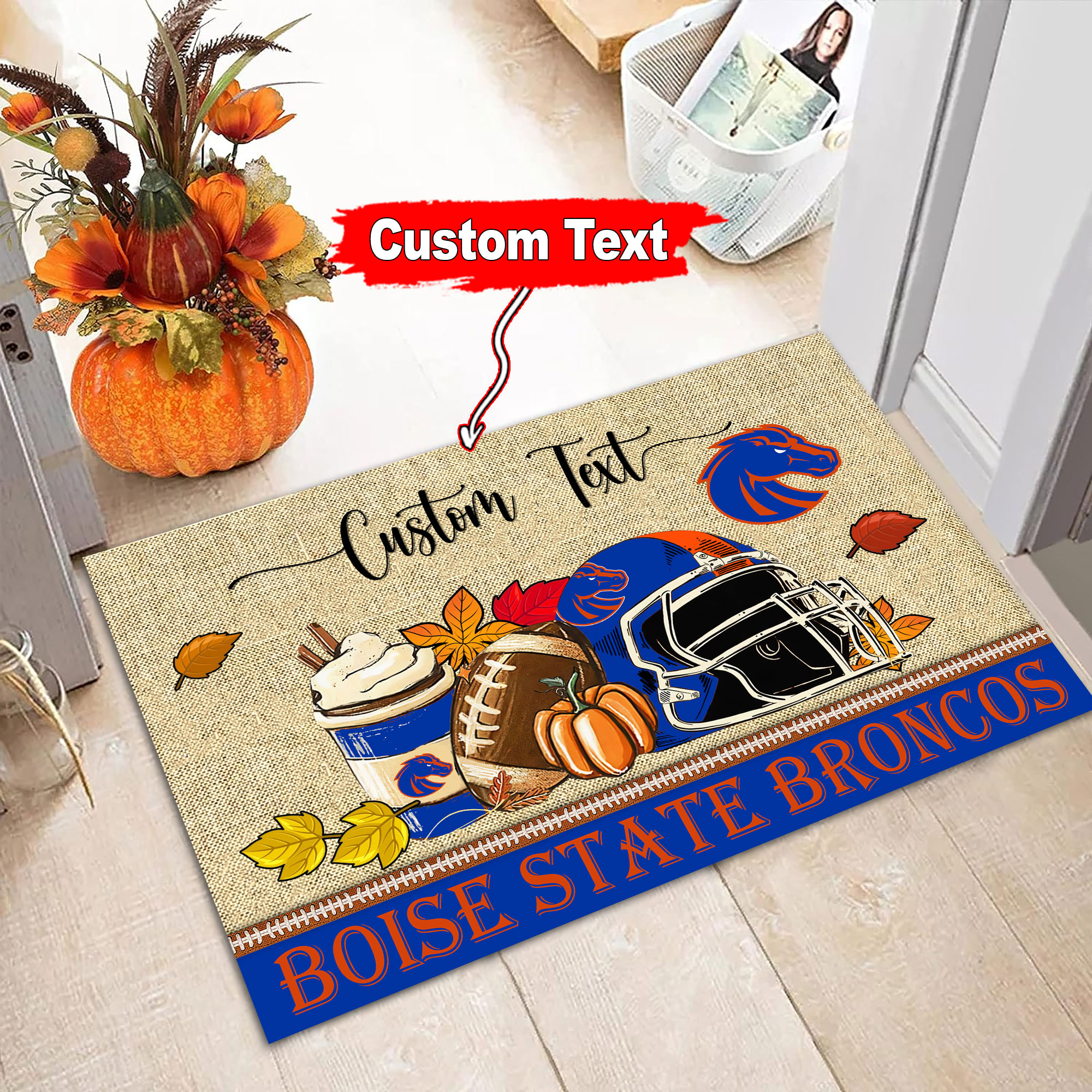 Sportswearmerch Boise State Broncos NCAA Fall Football Custom Doormat For Fan