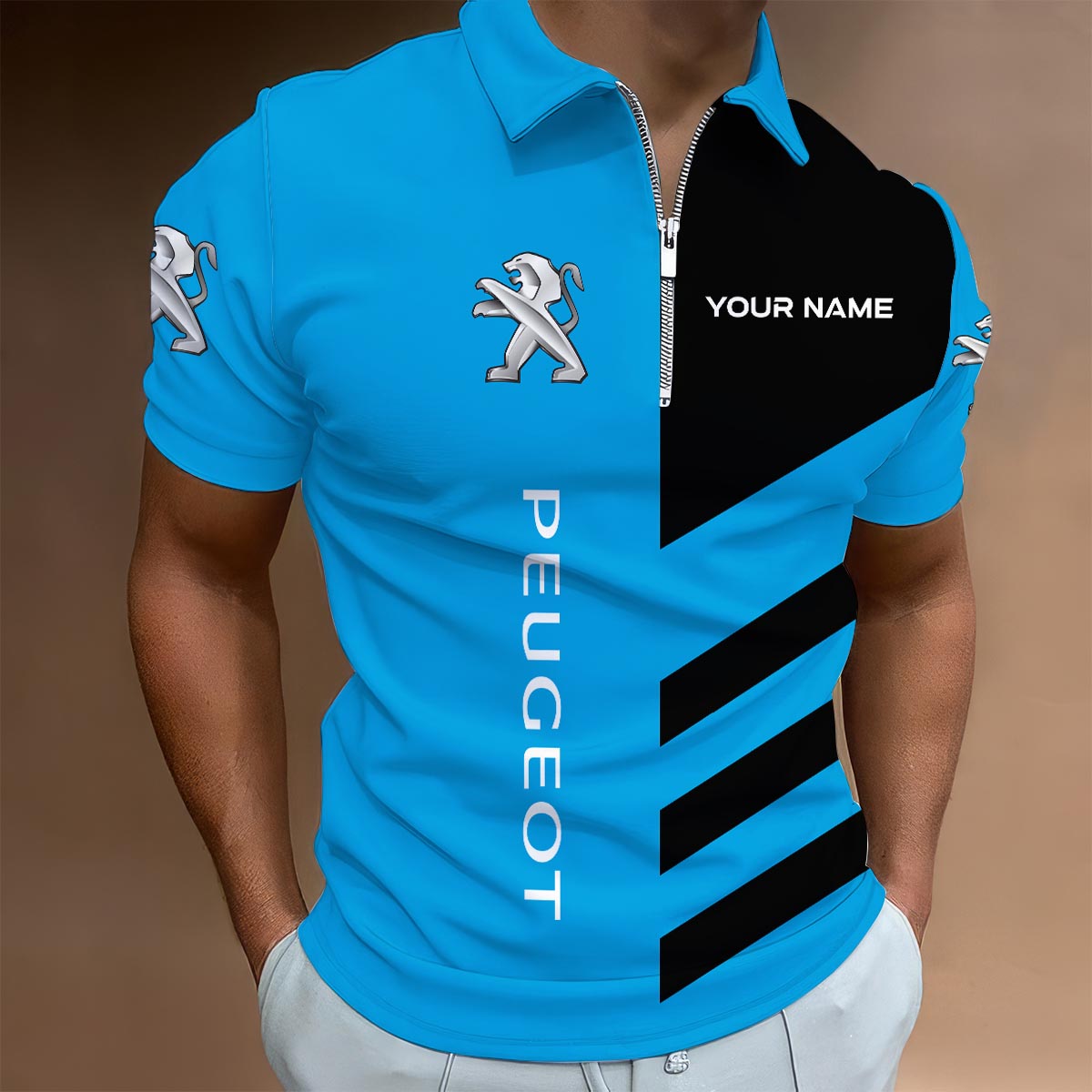 Sportswearmerch Boise State Broncos NCAA Lapel Zip Polo Shirt For Fan