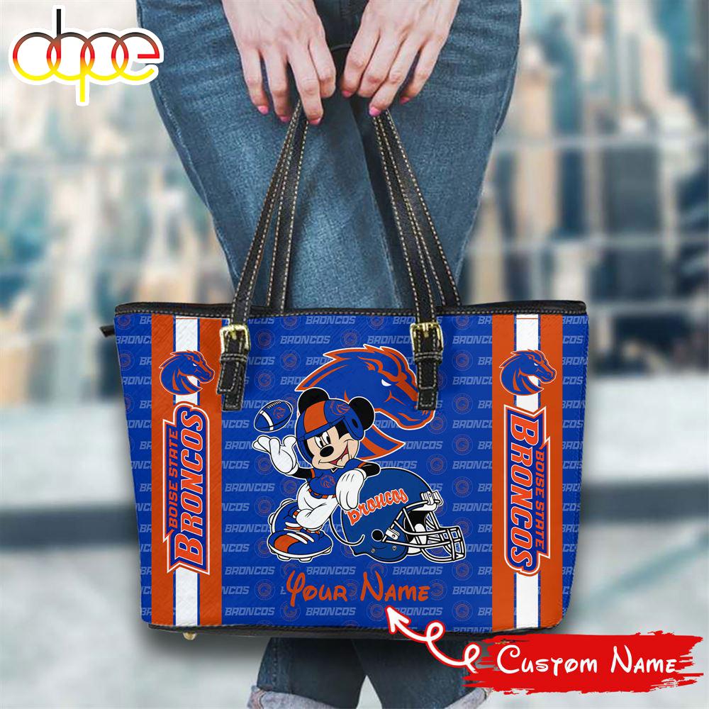 Sportswearmerch Boise State Broncos NCAA Mickey Women Leather Tote Bag For Fan