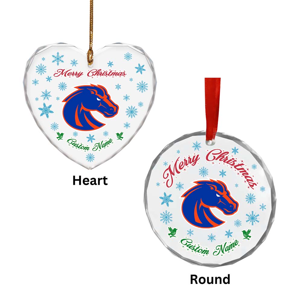 Sportswearmerch Boise State Broncos NCAA x Christmas Glass Ornament Gift For Fans