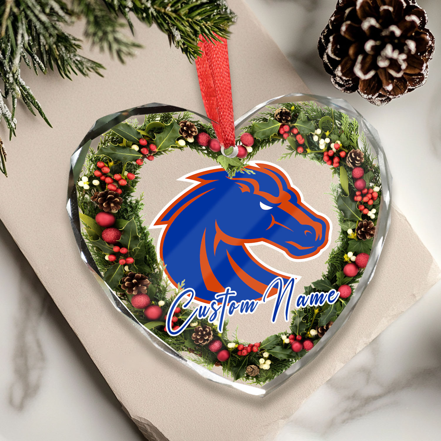 Sportswearmerch Boise State Broncos NCAA x Christmas Glass Ornament Gift For Fans