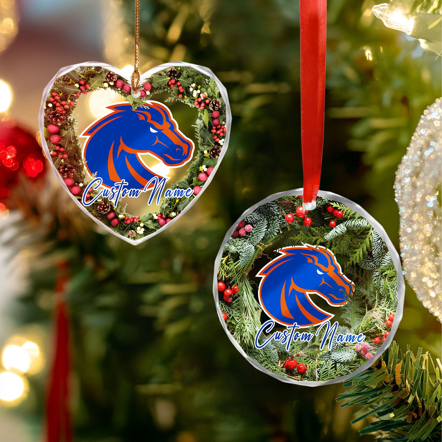 Sportswearmerch Boise State Broncos NCAA x Christmas Glass Ornament Gift For Fans