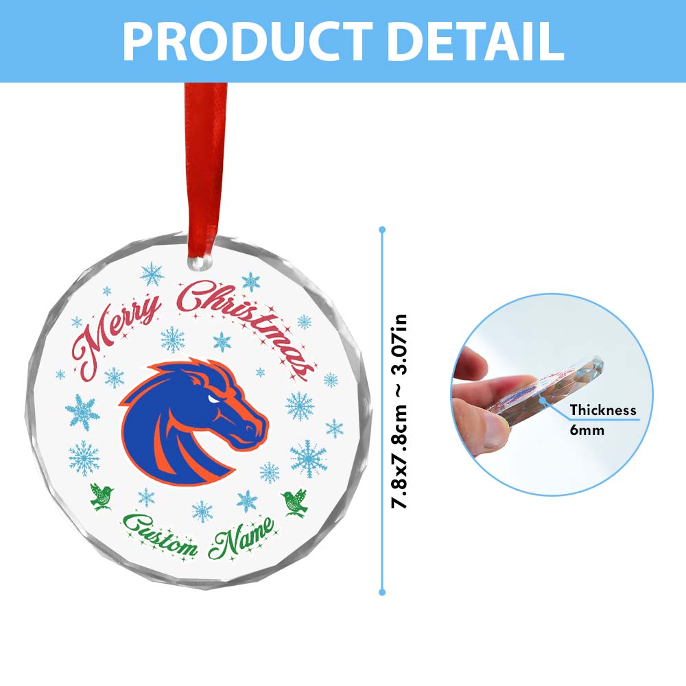 Sportswearmerch Boise State Broncos NCAA x Christmas Glass Ornament Gift For Fans