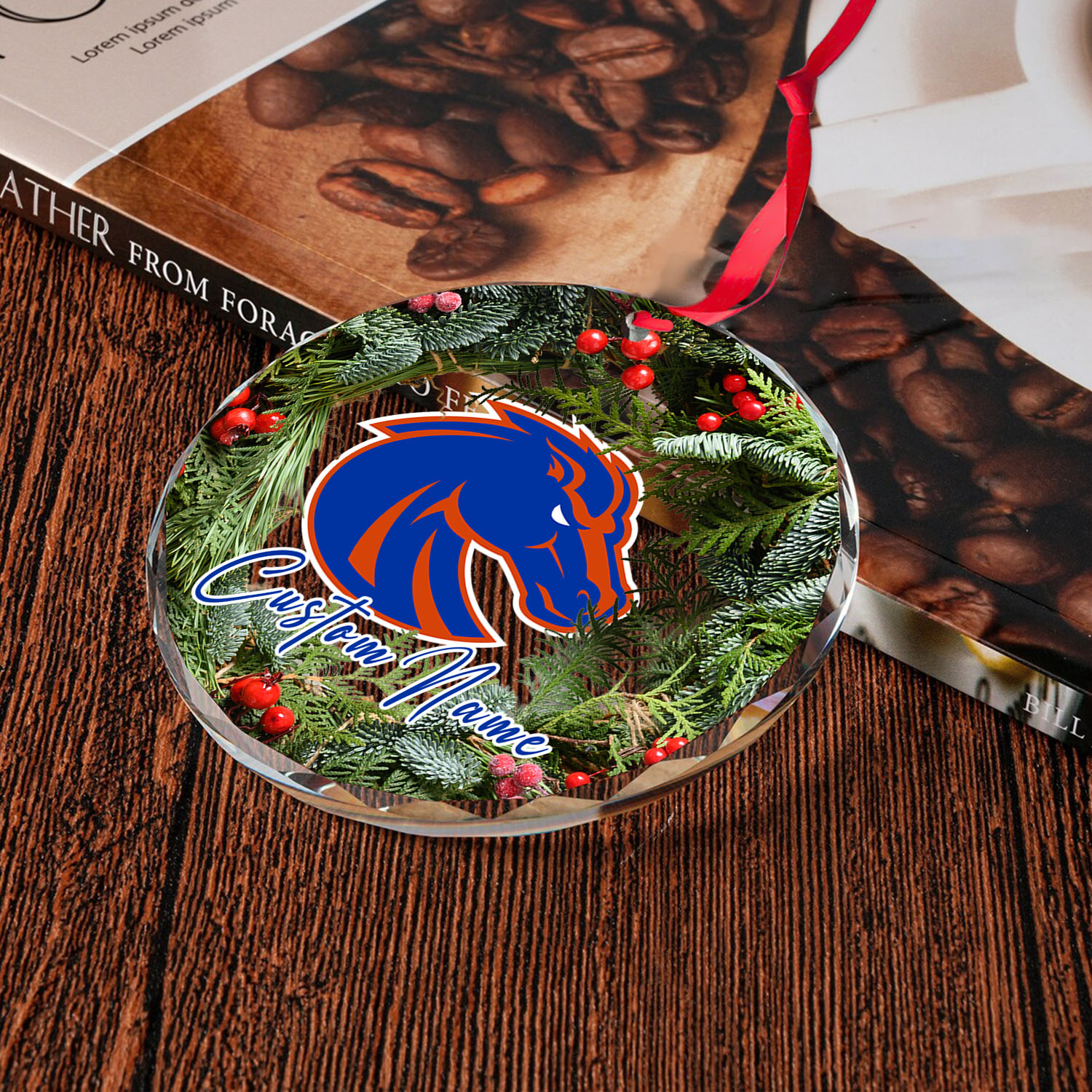 Sportswearmerch Boise State Broncos NCAA x Christmas Glass Ornament Gift For Fans