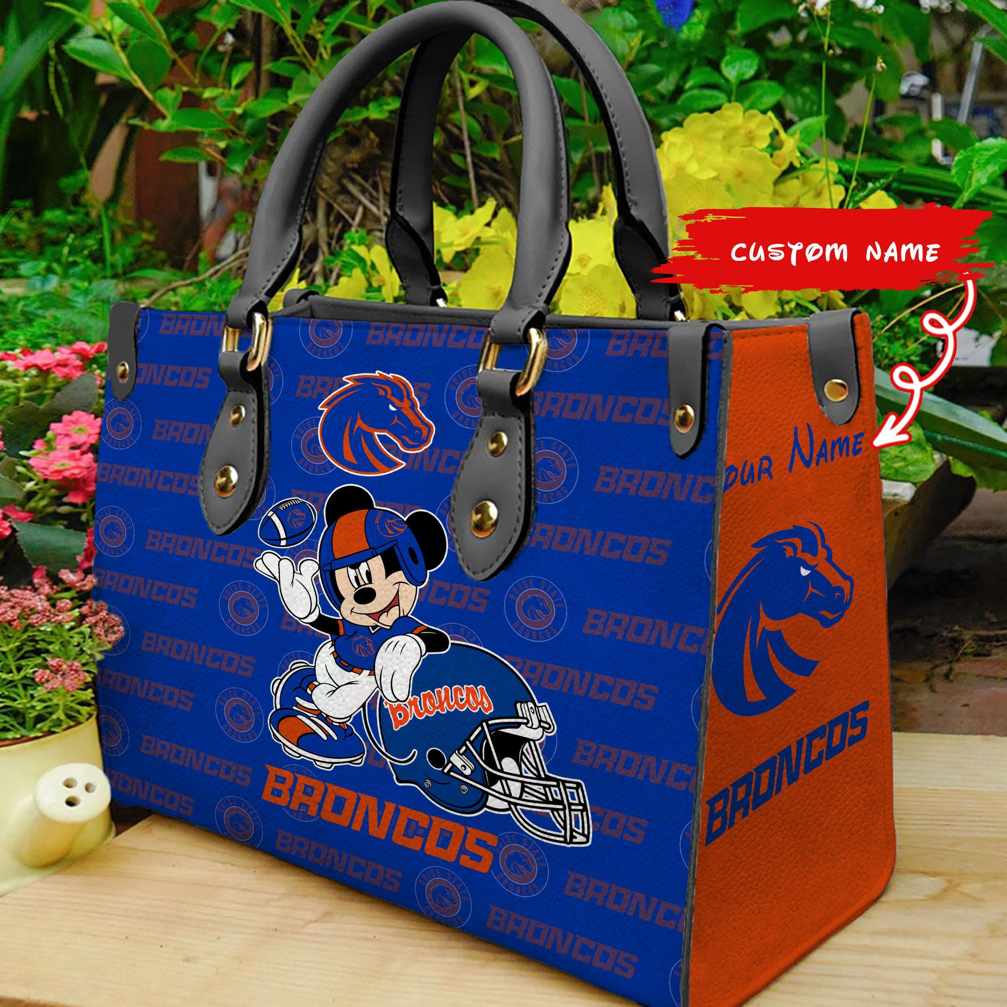 Sportswearmerch Boise State Broncos NCAA x Mickey Women Leather Handbag For Fan