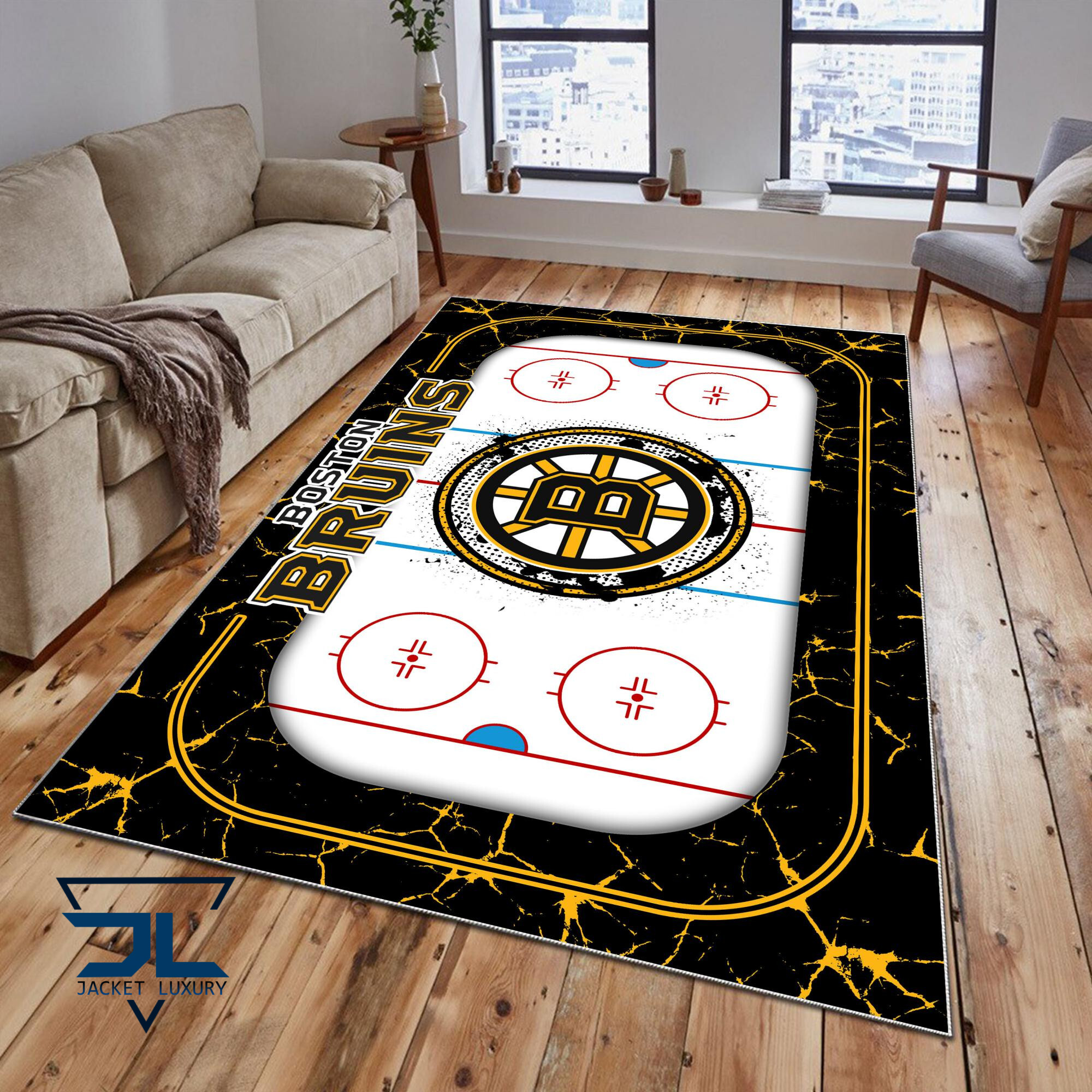 Sportswearmerch Boston Bruins NHL Area Rug For Fan