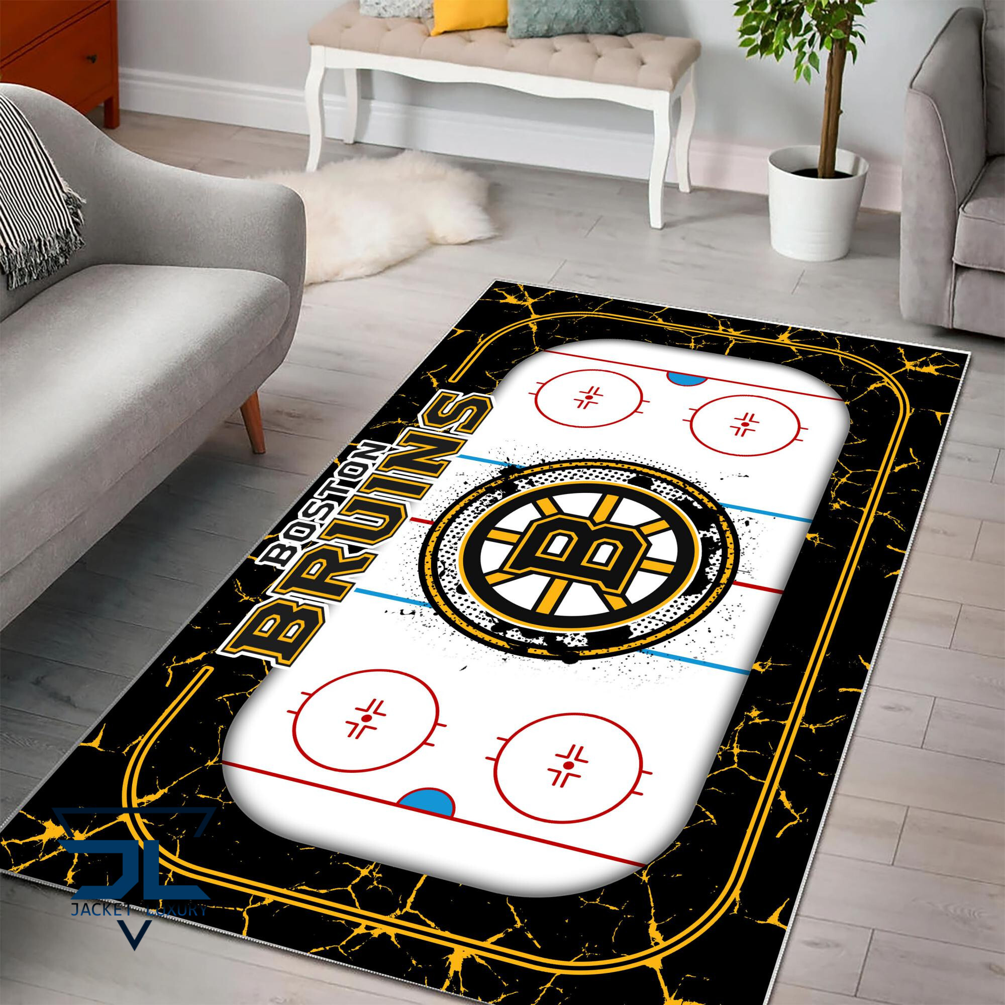Sportswearmerch Boston Bruins NHL Area Rug For Fan