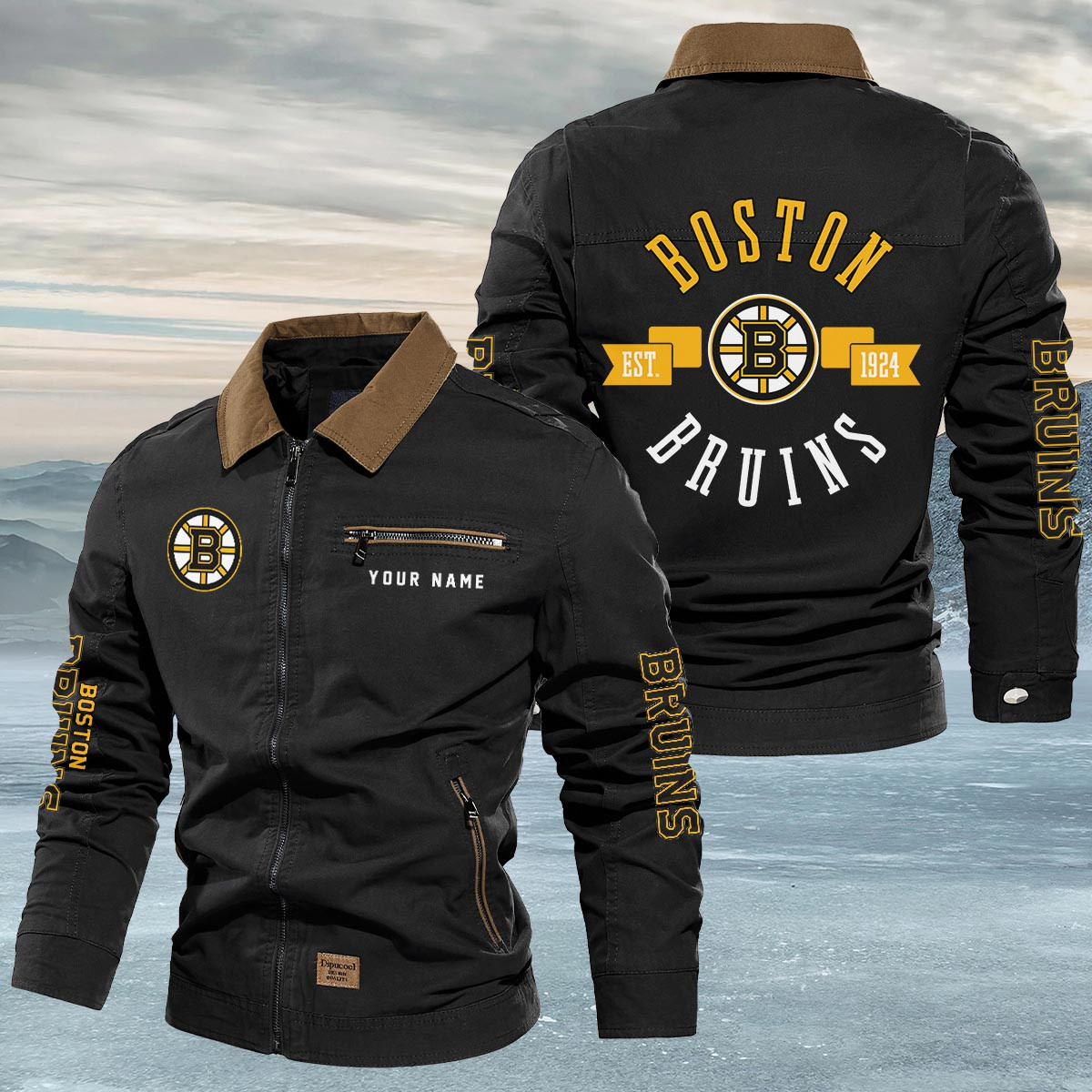 Sportswearmerch Boston Bruins NHL Lapel Jacket For Fan