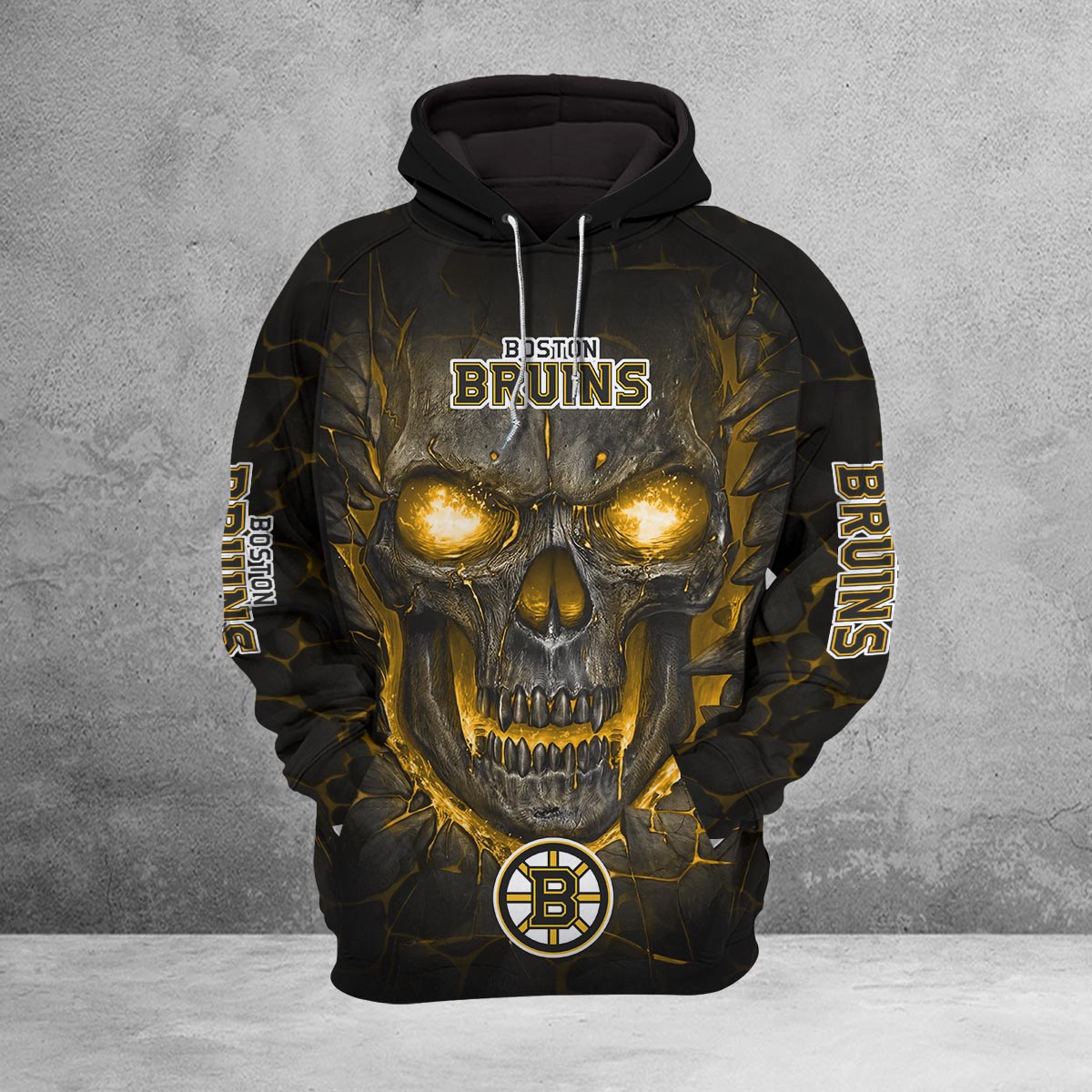 Sportswearmerch Boston Bruins NHL Lava Skull Hoodie For Fan