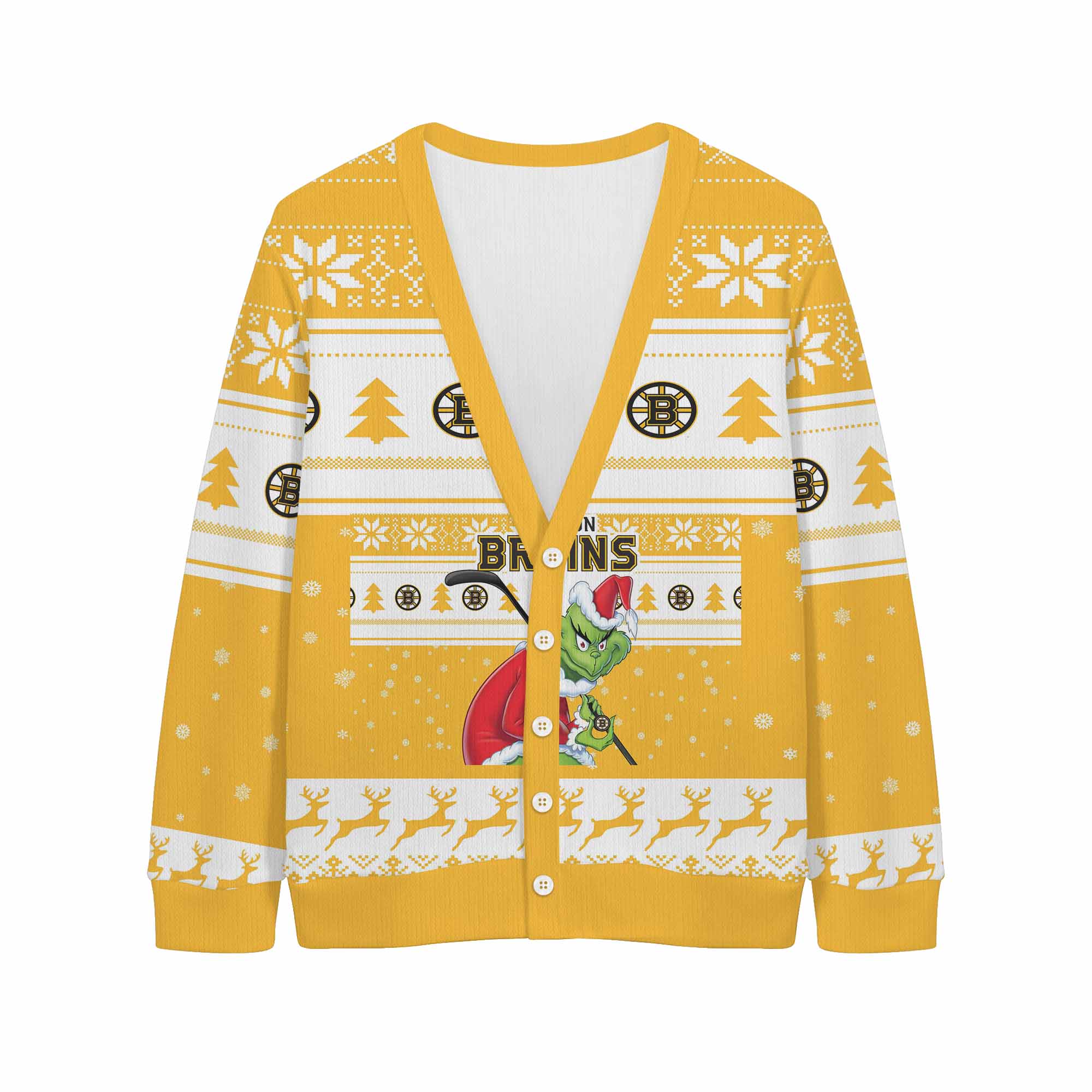 Sportswearmerch Boston Bruins NHL x Grinch Christmas Cardigan For Fan