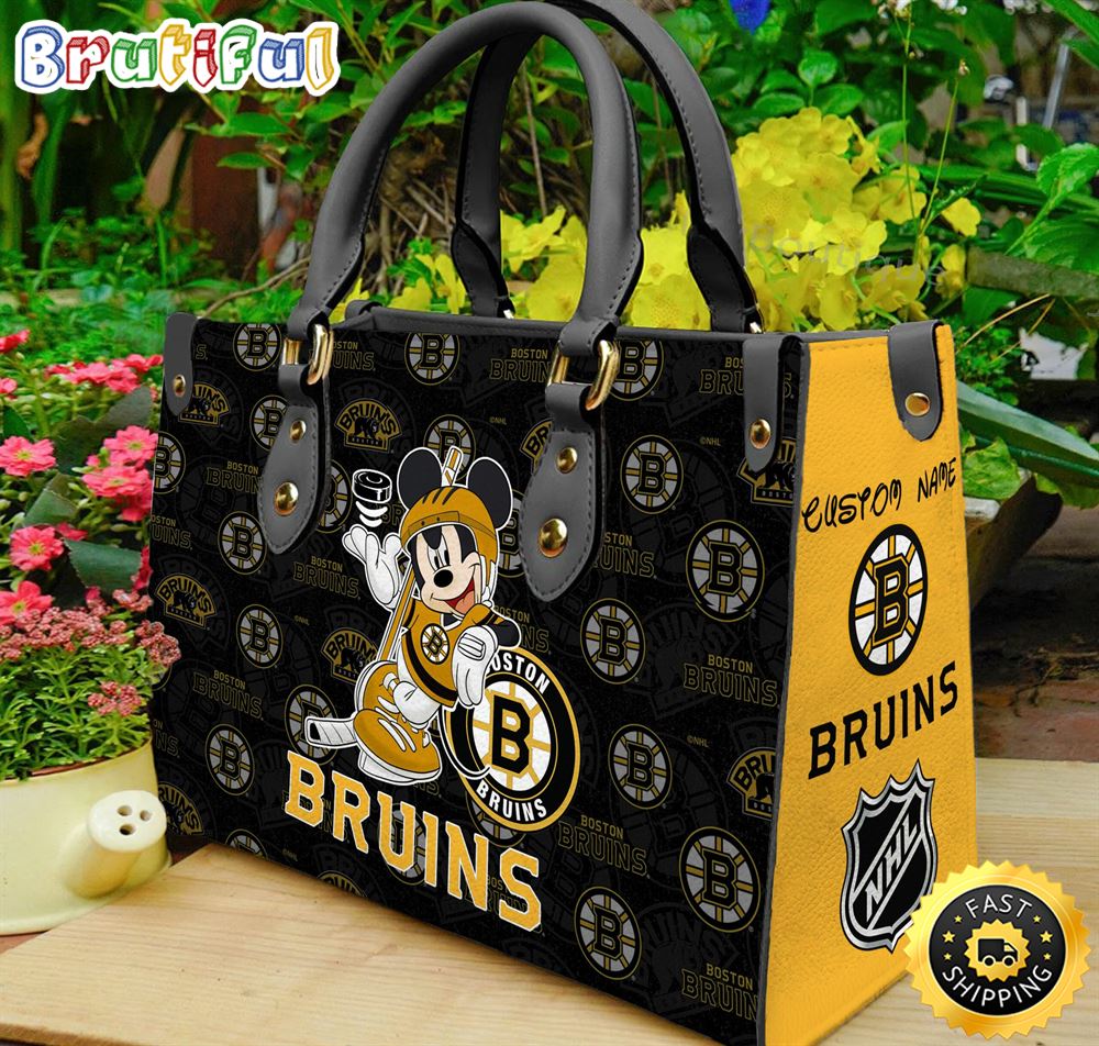 Sportswearmerch Boston Bruins NHL x Mickey Leather Handbag For Fan