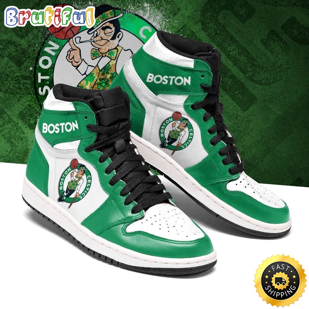 Sportswearmerch Boston Celtics NBA AJ1 High Sneakers Shoes For Men And Women