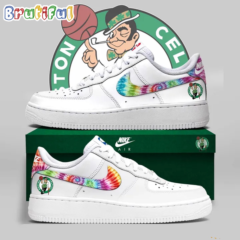 Sportswearmerch Boston Celtics NBA Bill Walton Tie Dye Style Air Low-Top Shoes For Men And Women