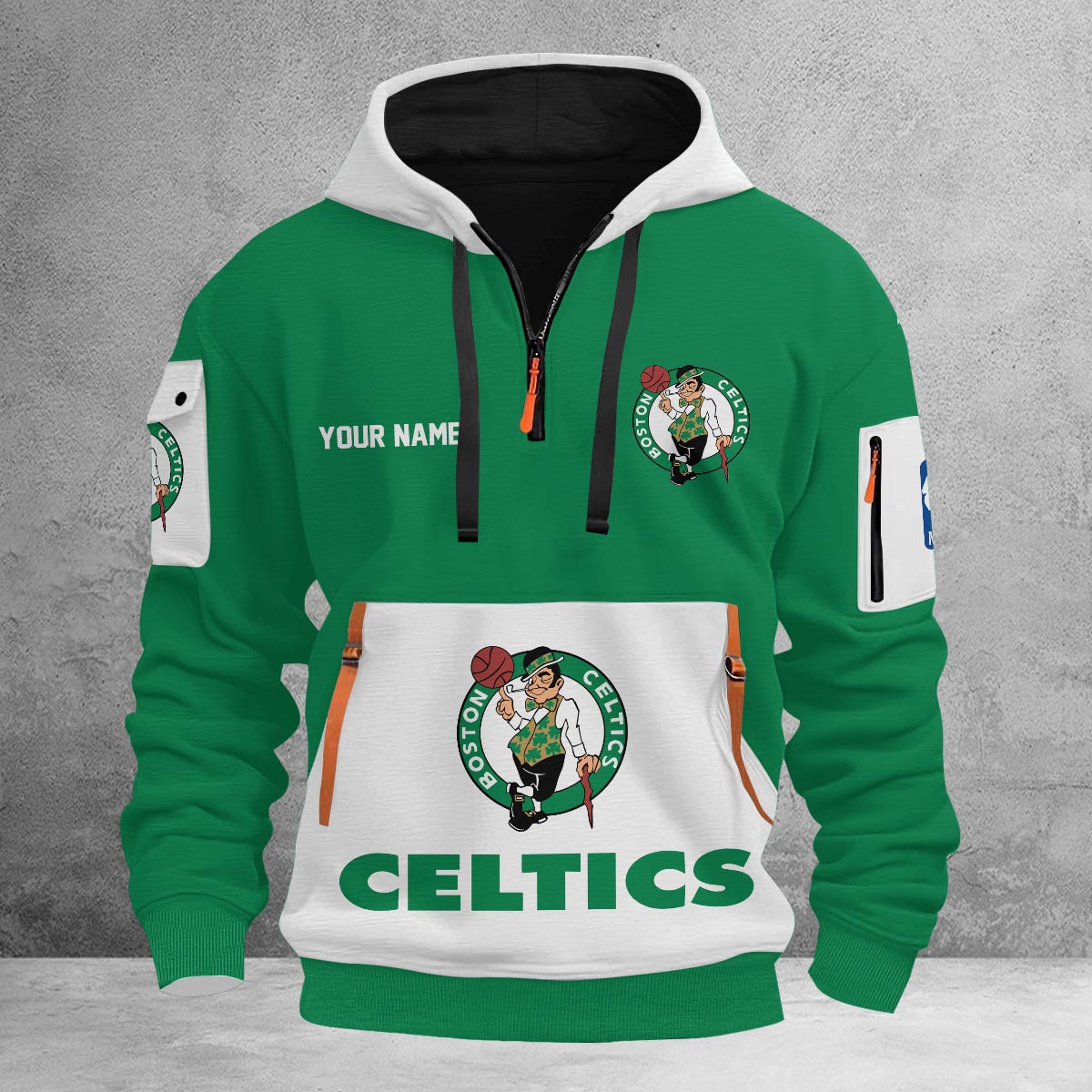 Sportswearmerch Boston Celtics NBA Half Zip Hoodie Personalized For Fan