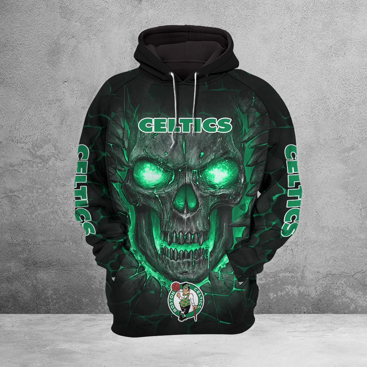 Sportswearmerch Boston Celtics NBA Lava Skull Hoodie For Fan