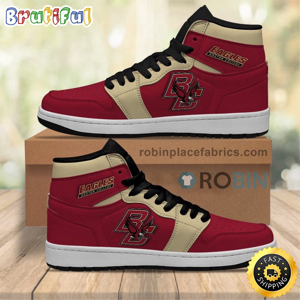 Sportswearmerch Boston College Eagles NCAA AJ1 High Sneakers Shoes For Men And Women