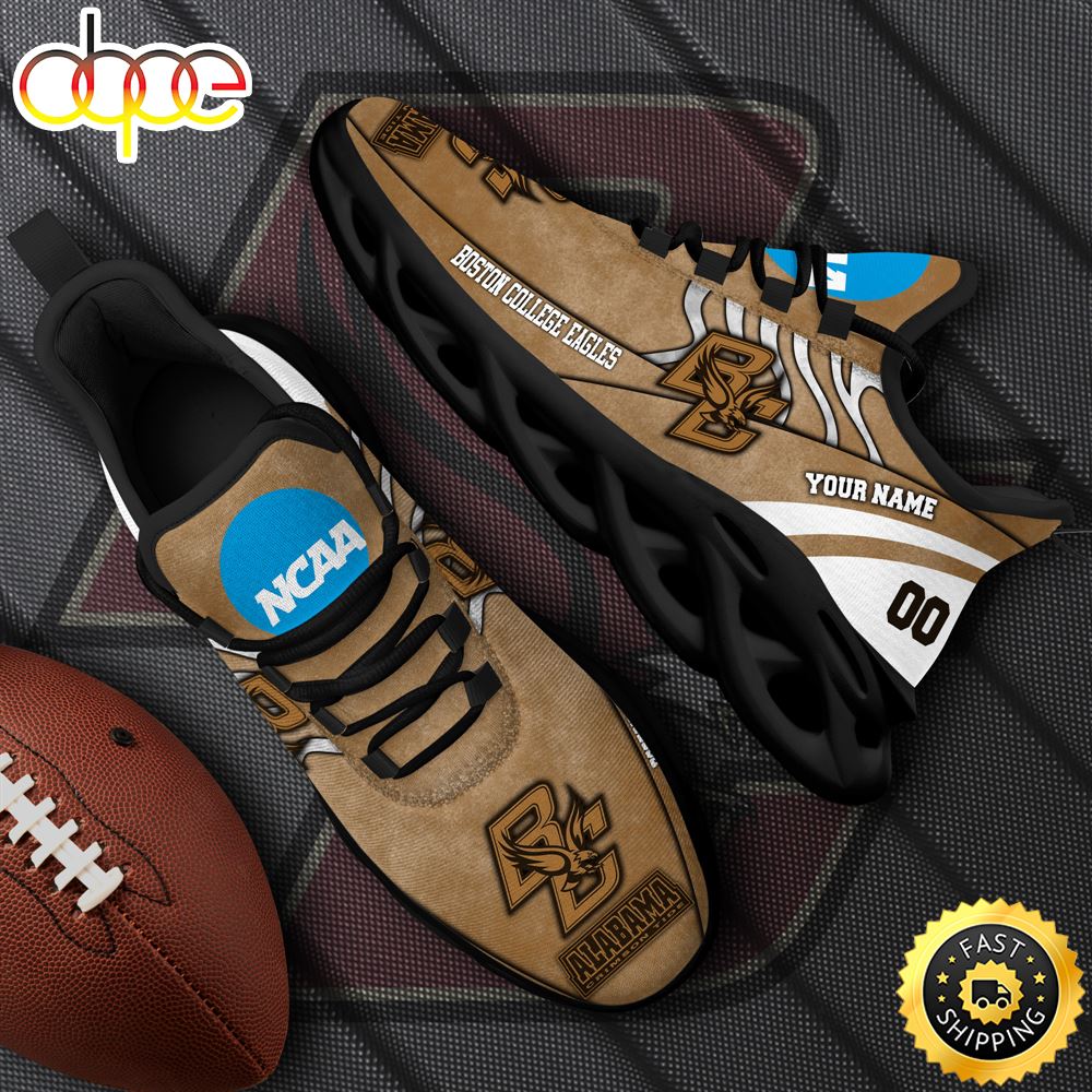 Sportswearmerch Boston College Eagles NCAA Black Max Soul Shoes Sneakers For Men And Women