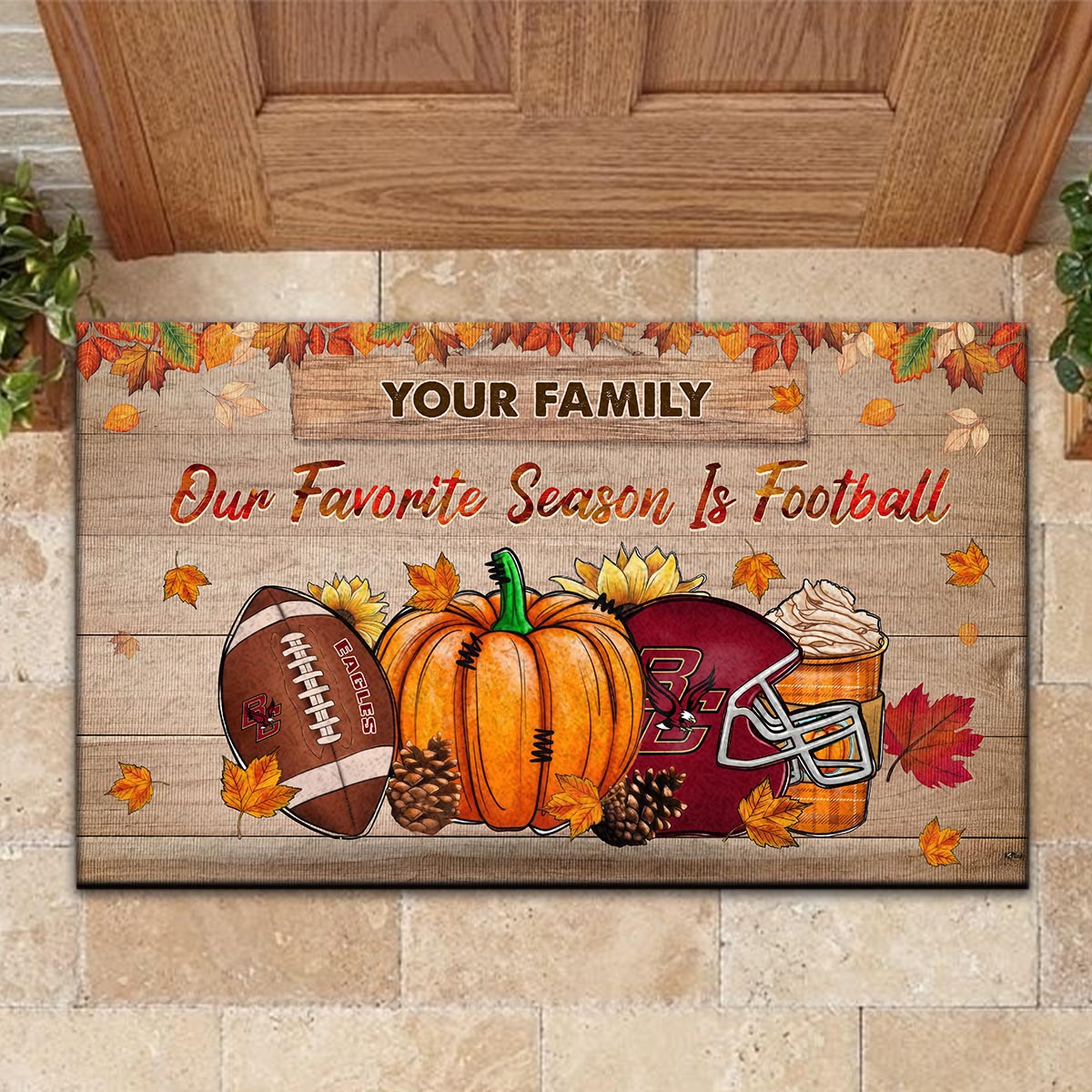 Sportswearmerch Boston College Eagles NCAA Our Favorite Season is Football Doormat For Fan