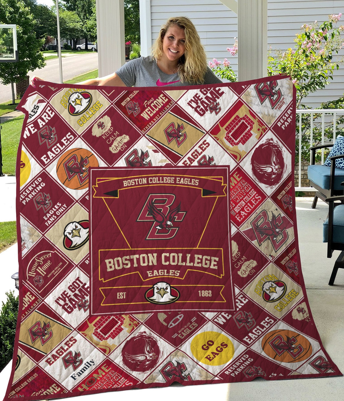 Sportswearmerch Boston College Eagles NCAA Quilt Blanket For Fan