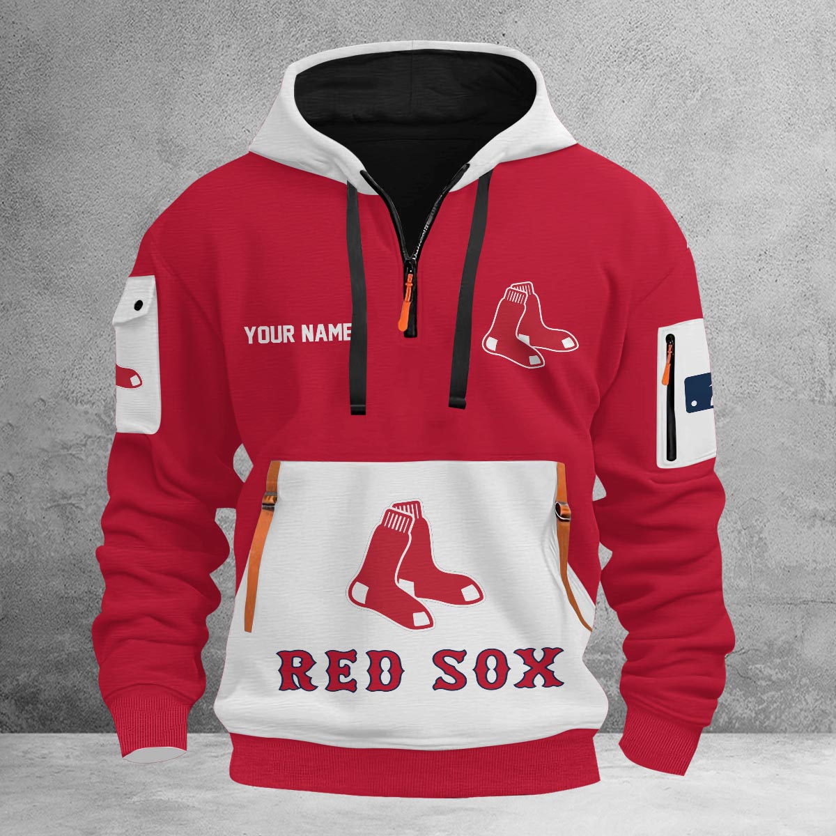 Sportswearmerch Boston Red Sox MLB Half Zip Hoodie Personalized For Fan