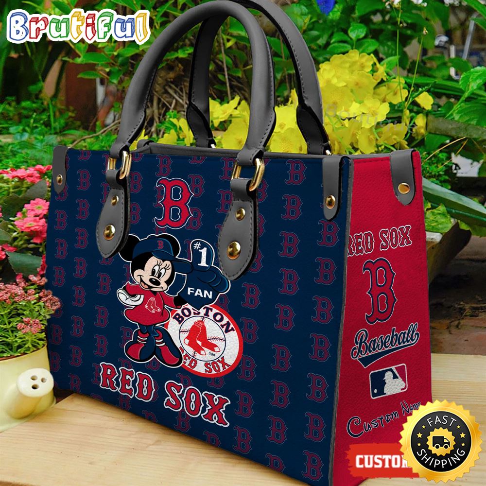 Sportswearmerch Boston Red Sox MLB x Minnie Leather Handbag For Fan