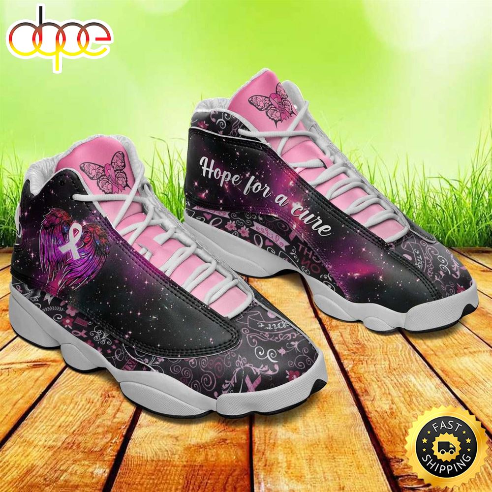 Sportswearmerch Breast Cancer Awareness Butterfly Pink Ribbon Hope For A Cure AJ13 Sneakers Shoes For Men And Women