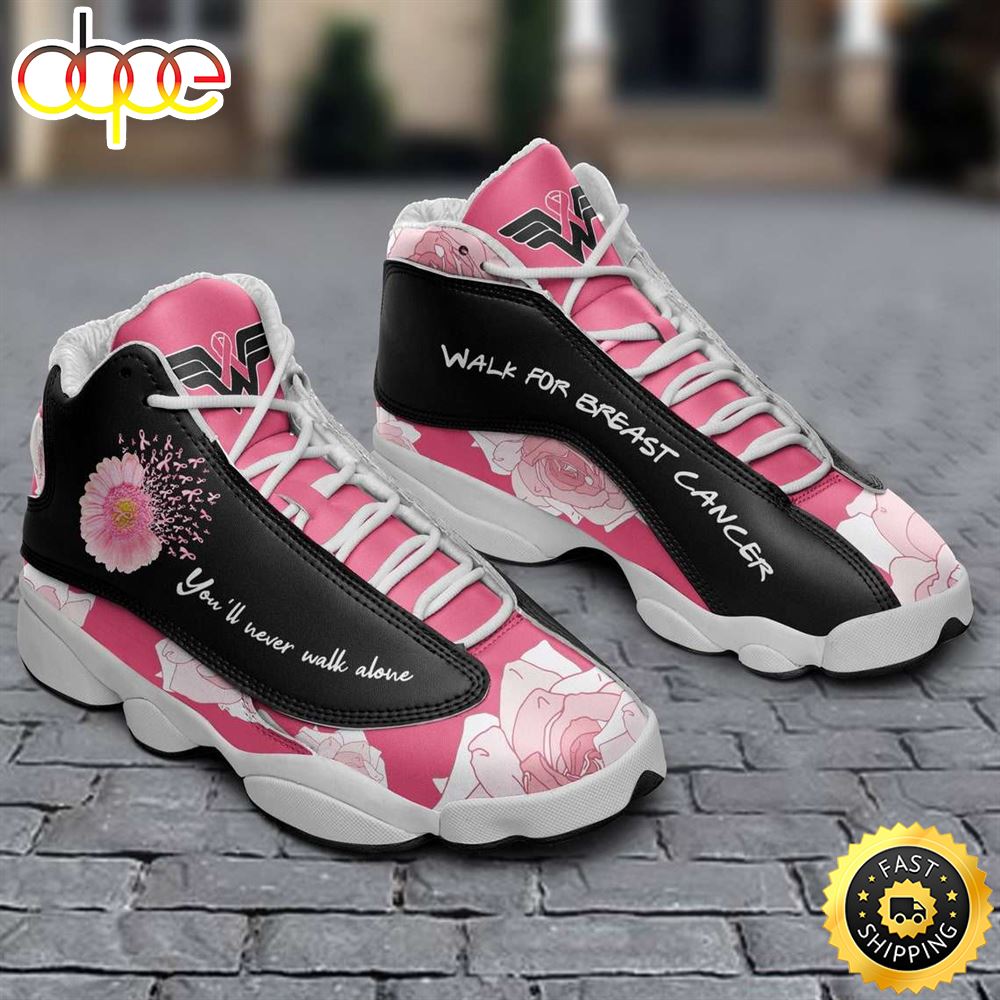 Sportswearmerch Breast Cancer Awareness Daisy Flower Pink Ribbon AJ13 Sneakers Shoes For Men And Women
