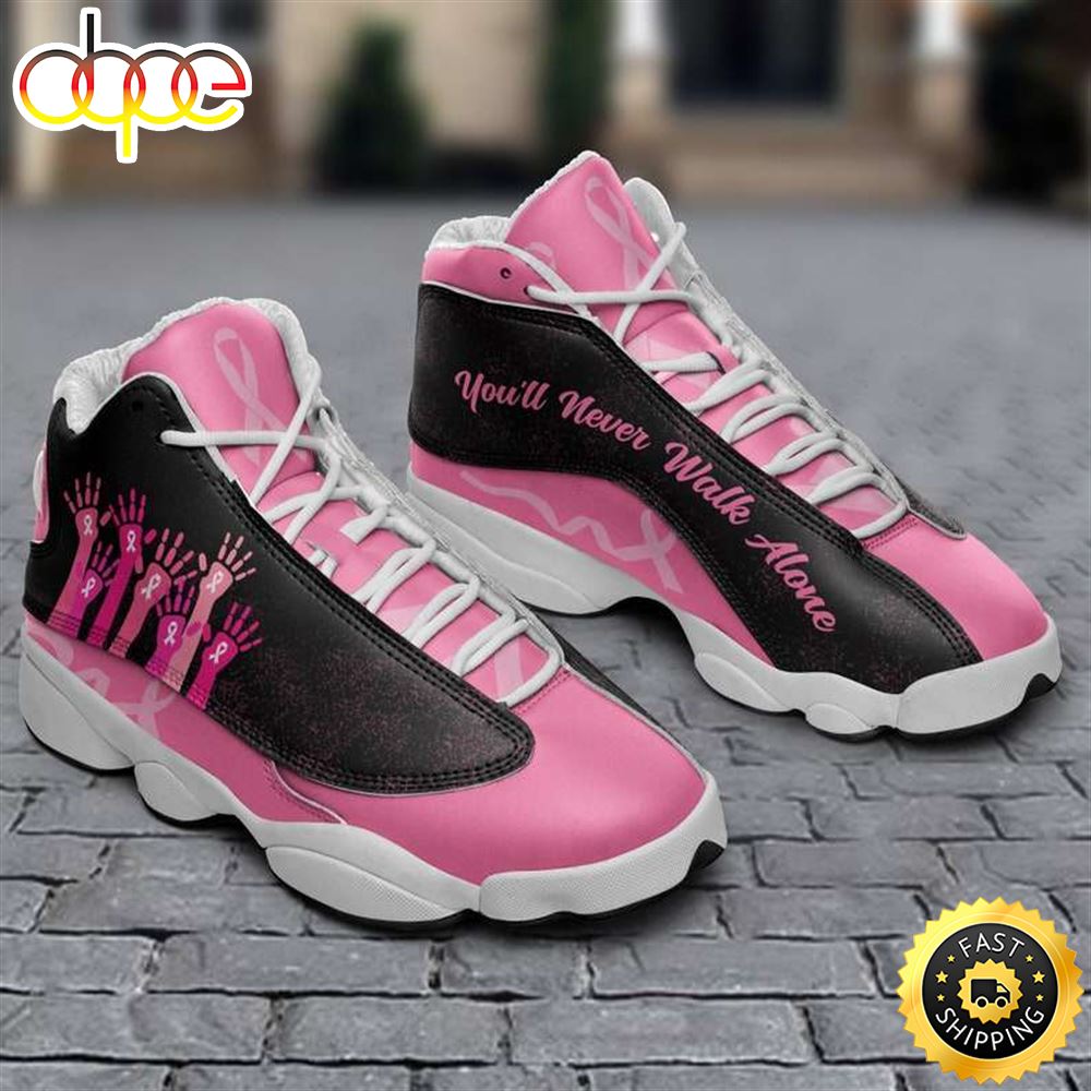 Sportswearmerch Breast Cancer Awareness x Cancer Fight Pink Ribbon AJ13 Sneakers Shoes For Men And Women