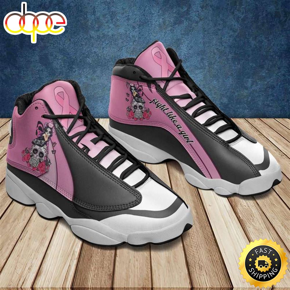 Sportswearmerch Breast Cancer Awareness x Cancer Fight Pink Ribbon AJ13 Sneakers Shoes For Men And Women