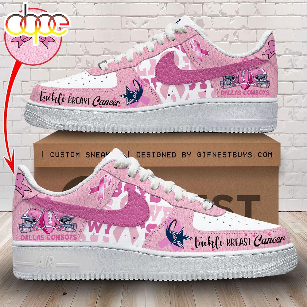 Sportswearmerch Breast Cancer Awareness X Dallas Cowboys NFL Air Low-Top Sneakers Shoes For Men And Women
