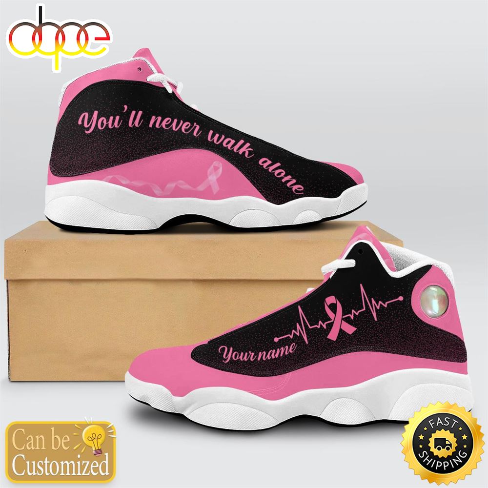 Sportswearmerch Breast Cancer Awareness You'll Never Walk Alone AJ13 Sneakers Shoes For Men And Women