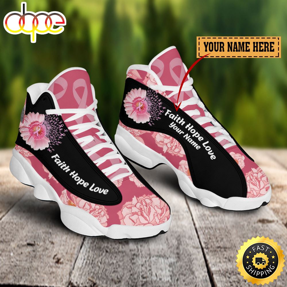 Sportswearmerch Breast Cancer Faith Hope Love AJ13 Sneakers Shoes For Men And Women