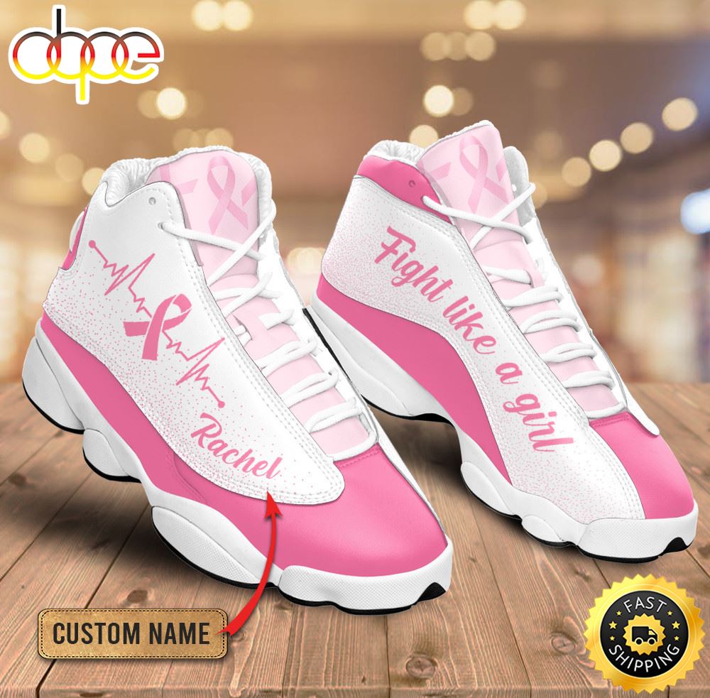 Sportswearmerch Breast Cancer Fight Like A Girl AJ13 Sneakers Shoes For Men And Women